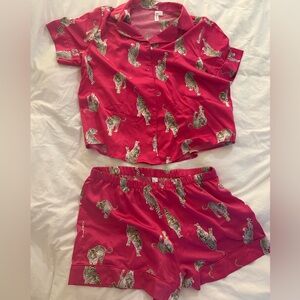 Hot Pink Tiger Pajama Set